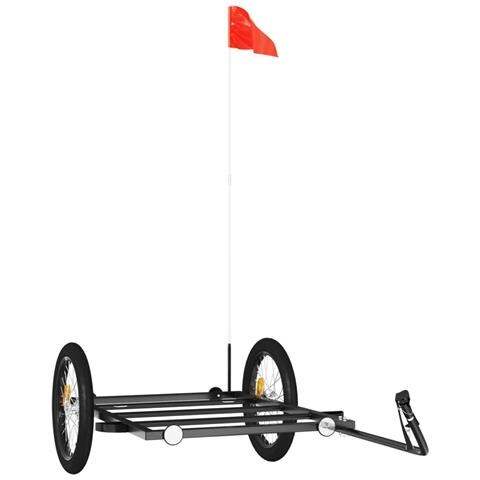 Rimorchio Da Bici Nero 135x68x37 Cm In Ferro - Foto 2