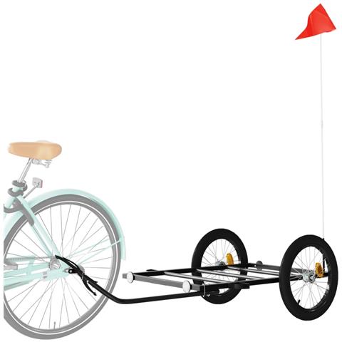 Rimorchio Da Bici Nero 135x68x37 Cm In Ferro - Foto 3