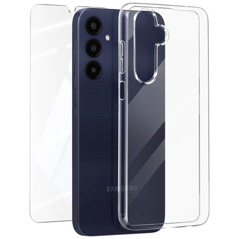 Set Protezione Per Samsung Galaxy A25 5g Cover E Vetro Temperato 9h, Trasparente - Foto 1