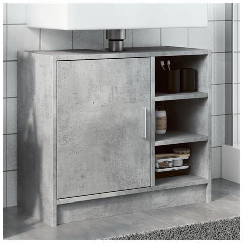 Mobile Lavabo Grigio Cemento 63x29x55 Cm In Legno Multistrato - Foto 1