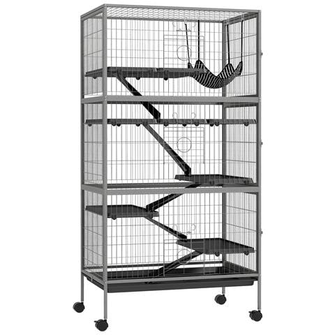 Gabbia Per Conigli Con 4 Ingressi A Livelli Multipli Con Amaca, In Acciaio E Pp, 80x52x159 Cm - Foto 1