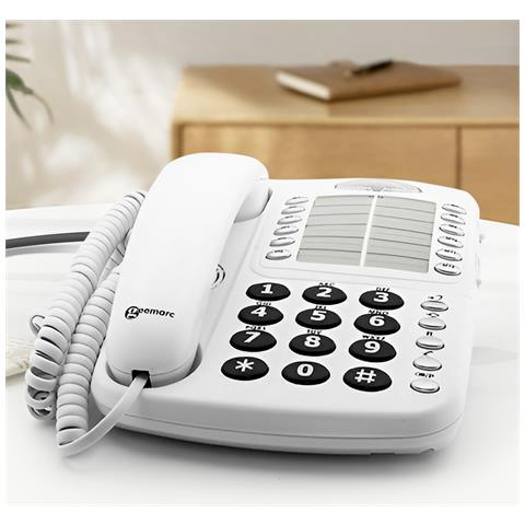 Telefono Fisso Per Senior 30 Db Con Suoneria Forte Regolabile Cl1100, Bianco - Foto 2