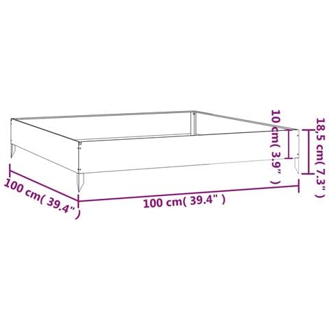 Fioriera Rialzata Da Giardino 100x100x18,5 Cm In Acciaio Corten - Foto 8