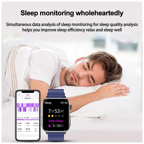 Orologio Intelligente Con Frequenza Cardiaca, Monitor Del Sonno, Contapassi Ip68 - Foto 7