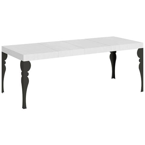 Tavolo Allungabile 90x160/264 Cm Paxon Premium Bianco Frassino Telaio Antracite - Foto 1