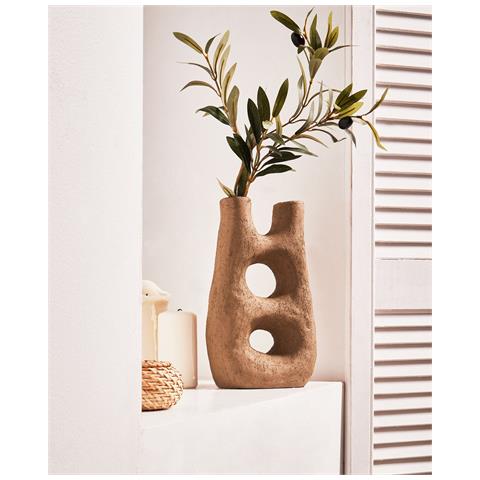 Vaso Da Fiori Uaru Gres Porcellanato 27 Cm Marrone - Foto 1
