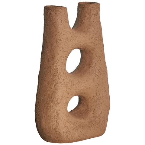 Vaso Da Fiori Uaru Gres Porcellanato 27 Cm Marrone - Foto 2