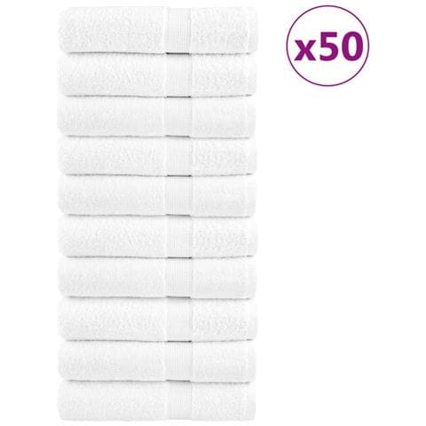 Asciugamani Premium SOLUND 50 pz Bianchi 50x100 cm 600gsm - Foto 1
