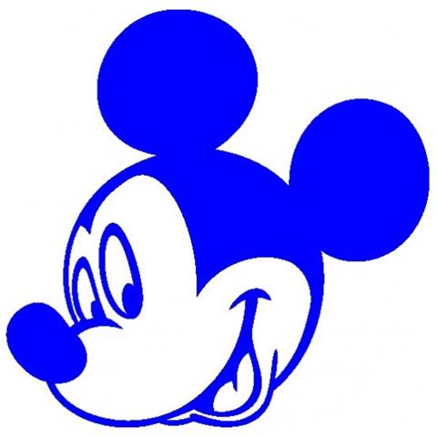 Topolino 3 - Adesivo Prespaziato - Disney - Colore Blu - 20cm - Foto 1