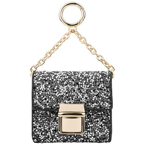 Borsa Per Airpod Any Generation Mini Cosmo Sparkle Con Catena, Nero / Argento - Foto 2