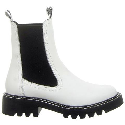 White Casual Closed Booties Stivaletti Pelle Scarpe Donna Bianco Eu 40, 1-25455-29 100 - Foto 1