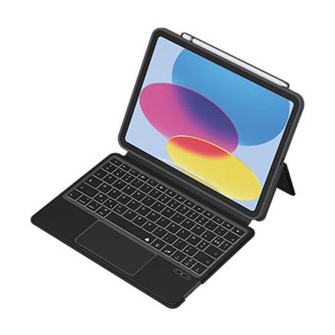 Custodia Per Ipad 10,9” Folio Quick Note Con Tastiera Qwerty Spagnola Bluetooth 3.0, Nero - Foto 2