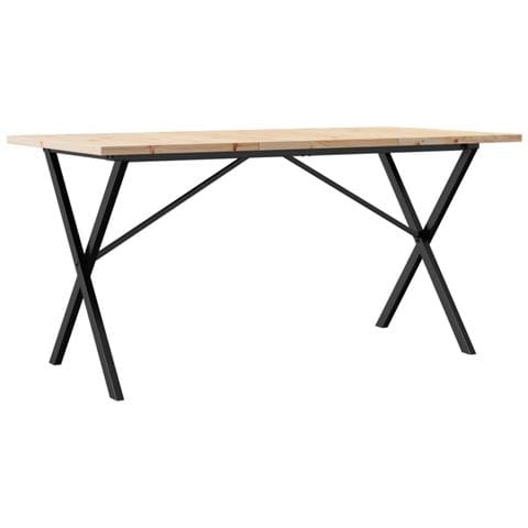 Tavolo Da Pranzo Telaio A X 160x80x75,5 Cm Legno Pino E Acciaio - Foto 2