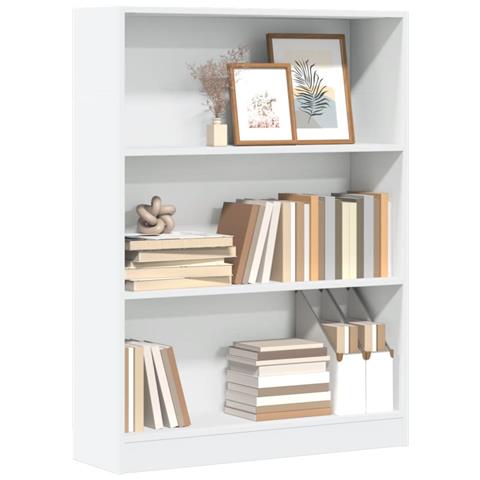 Libreria Bianca 80x24x109 Cm In Legno Multistrato - Foto 1