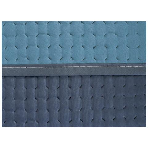Quilt Trapuntino Estivo 100gr Mq Bicolor Double Face Tinta Unita Modello Cloe Matrimoniale Azzurro - Foto 2