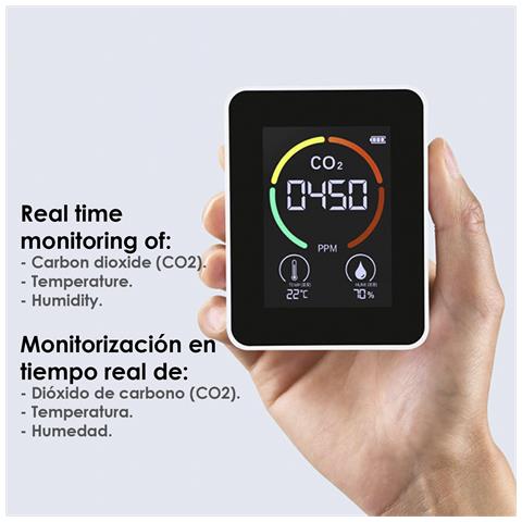 Monitor Della Qualità Dell'aria Interna. Rilevamento Di Co2, Con Allarme Acustico E Visivo. Termometro, Tvoc E Igrometro. - Foto 2