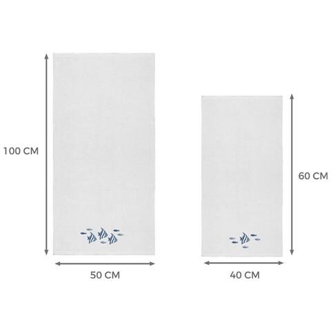 Set Asciugamano Copiola Salvietta Bagno In Spugna 100% Cotone Polinesia Copiola Bianco - Foto 4