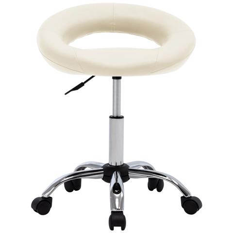 Lusso Casadino -  Sedia Da Lavoro Con Ruote Crema In Similpelle - Foto 1