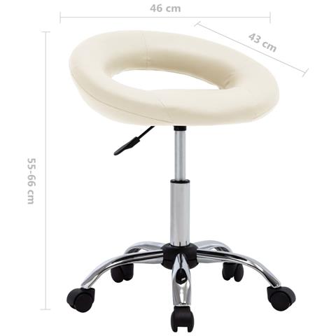 Lusso Casadino -  Sedia Da Lavoro Con Ruote Crema In Similpelle - Foto 7