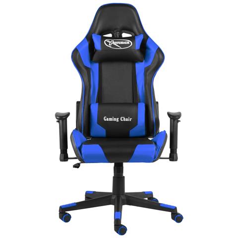 Lusso Casadino - Sedia Da Gaming Girevole Blu In Pvc - Foto 1