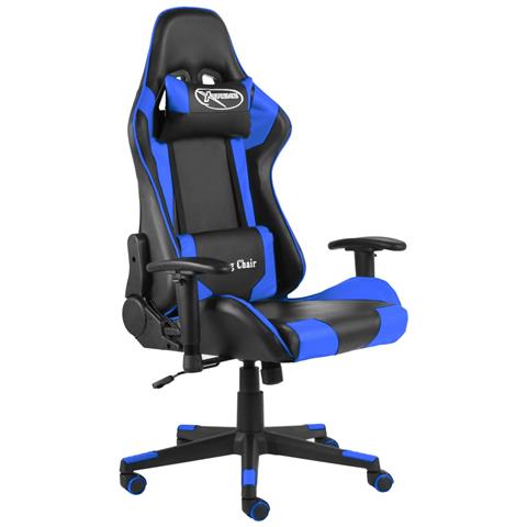 Lusso Casadino - Sedia Da Gaming Girevole Blu In Pvc - Foto 2