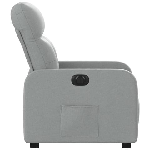 Poltrona Elettrica Reclinabile Grigio Chiaro in Tessuto - Foto 9