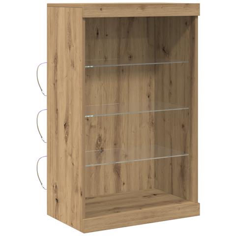 Credenza con luci LED Rovere Artigianale 60,5x37x100 cm - Foto 1