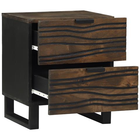 Set di Comodini 2 pcs 40x33.5x46 cm Legno Massello Mango - Foto 2