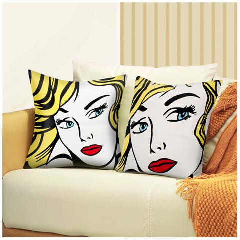 Set Di 2 Copricuscini 45x45 Cm Ricamati Art Arelys - Foto 5