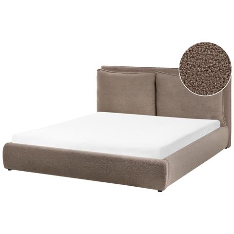 Letto Ad Acqua Bouclé Bajonna 160 X 200 Cm Marrone - Foto 2