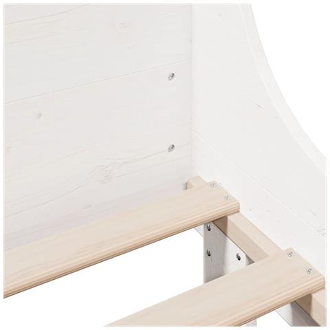 Letto senza Materasso Bianco 120x200 cm Legno Massello di Pino - Foto 9
