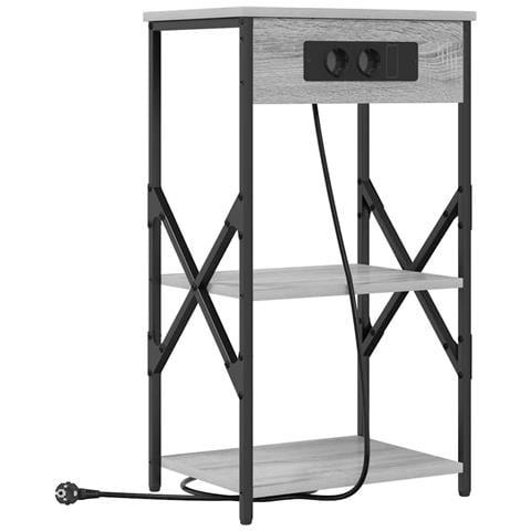 Armadio da Notte con lo scaffale Grigio sonoma 41 x 31 x 76 cm - Foto 1