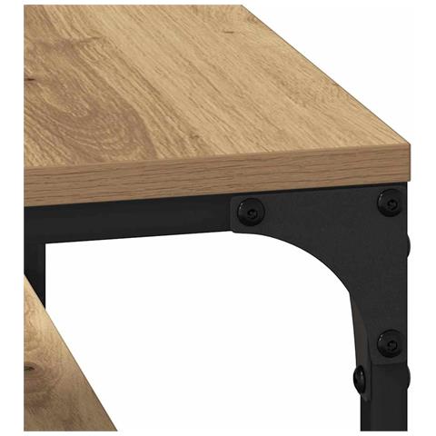 Tavolino da salotto rovere artigianale 80 x 50 x 40 cm - Foto 9