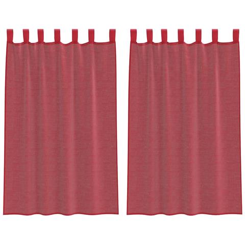 Tende in Voile con Passanti 2 pz Rosso Vino 140x175 cm - Foto 1