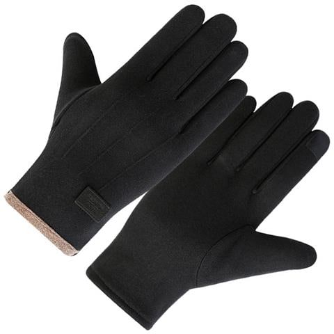 Guanti Touchscreen Uomo A Tre Linee - Antivento E Caldi In Pile Di Coniglio Per Ciclismo - Foto 1