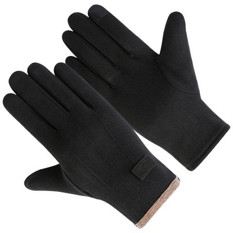 Guanti Touchscreen Uomo A Tre Linee - Antivento E Caldi In Pile Di Coniglio Per Ciclismo - Foto 2