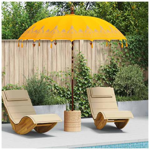 Parasol Balinese Giallo 210-220 cm Cotone, legno massello - Foto 2