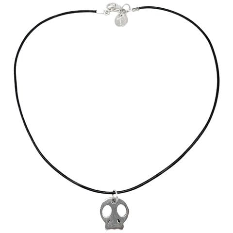 Collana Skull_pq In Nero E Placcato Argento - Foto 1