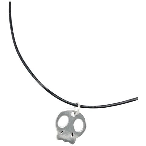 Collana Skull_pq In Nero E Placcato Argento - Foto 2