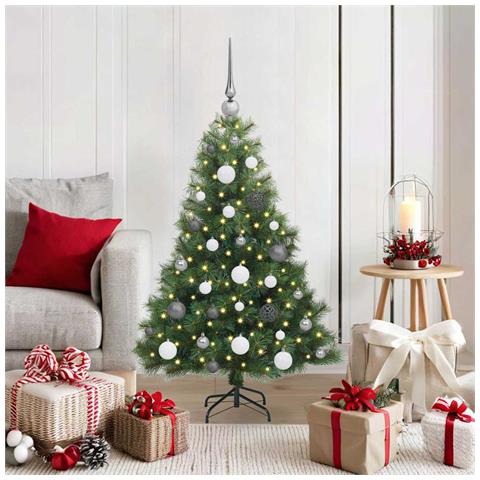 Albero di Natale artificiale con 150 LED Verde 120 cm PE e PVC - Foto 2