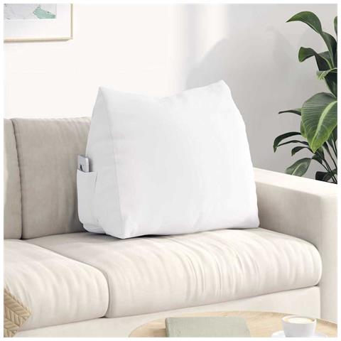 Cuscino per Schiena Bianco 60 x 20 x 50 cm Tessuto - Foto 2