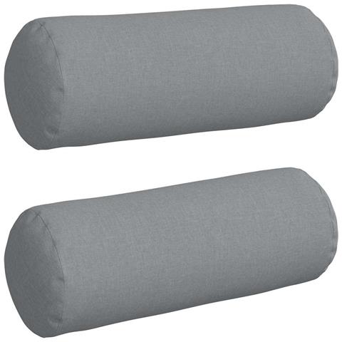 Cuscini a rullo 2 pcs Grigio chiaro Ø 25 x 70 cm Tessuto - Foto 1