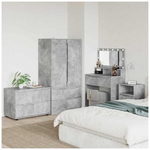 Armadio Grigio cemento 80 x 48 x 57 cm Legno multistrato - Foto 2
