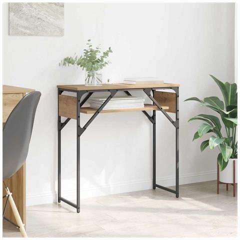 TavoloConsolle Rovere artigianale 75x30x75cm Legno multistrato - Foto 2