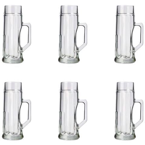 Bicchieri Birra  Boccali Birra Set Di 6 - Premium  A Coste  0 3 Litri - Foto 1