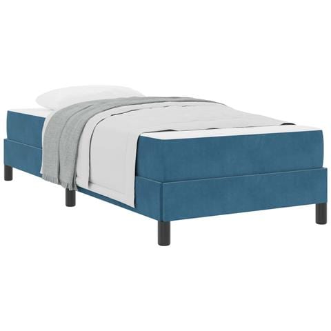Letto a molle con materasso Blu Scuro 90 x 220 cm Tessuto - Foto 1