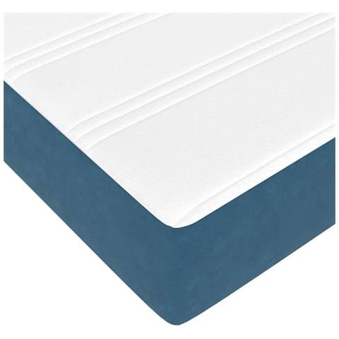 Letto a molle con materasso Blu Scuro 90 x 220 cm Tessuto - Foto 9