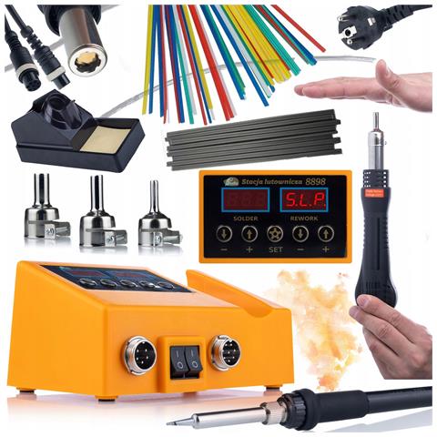 Stazione Saldante 2 In 1 Orange Husky Oh660 - 660w, Display Led, Regolazione Temperatura | Saldatura Elettronica E Plastica - Foto 1