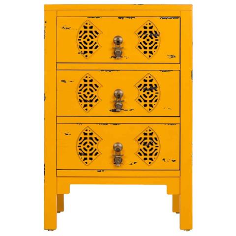 Mesita De Madera Con 3 Cajones Amarillo 45x36x70 - Foto 2