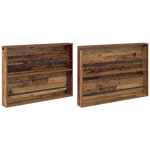 Scaffale per riviste 2 pcs Legno vecchio 100 x 12 x 70 cm - Foto 1